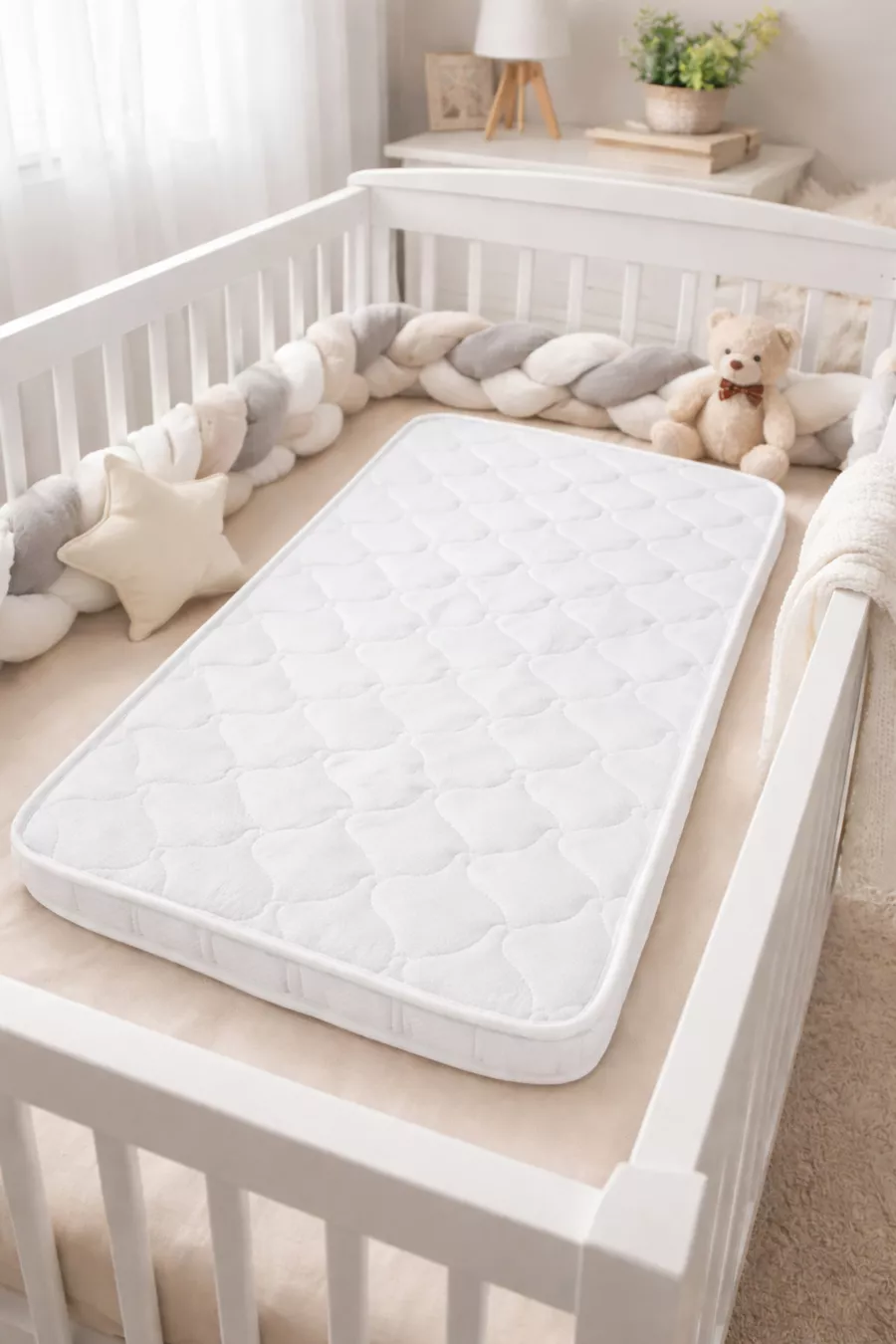 Matelas en mousse entièrement orthopédique  cm pour lit simple bébé