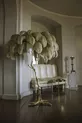 Lampadaire en plumes d'autruche ambre doré -édition spéciale-