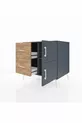 Commode Kronos à une étagère, 2 tiroirs, 2 portes Anthracite-Anthracite/Sapin