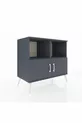 Commode Hyperion 2 étagères 2 portes Anthracite-Anthracite