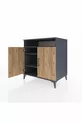 Commode Kronos avec 3 étagères, 1 tiroir et 2 portes, Anthracite-Sapin