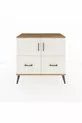 Commode Hyperion 2 étagères 2 tiroirs 2 portes Pin-Gris