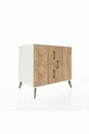 Commode Kronos 2 étagères 3 portes Pierre de lune-Pin/Pierre de lune