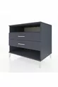 Commode Kronos à une étagère et deux tiroirs Anthracite-Anthracite