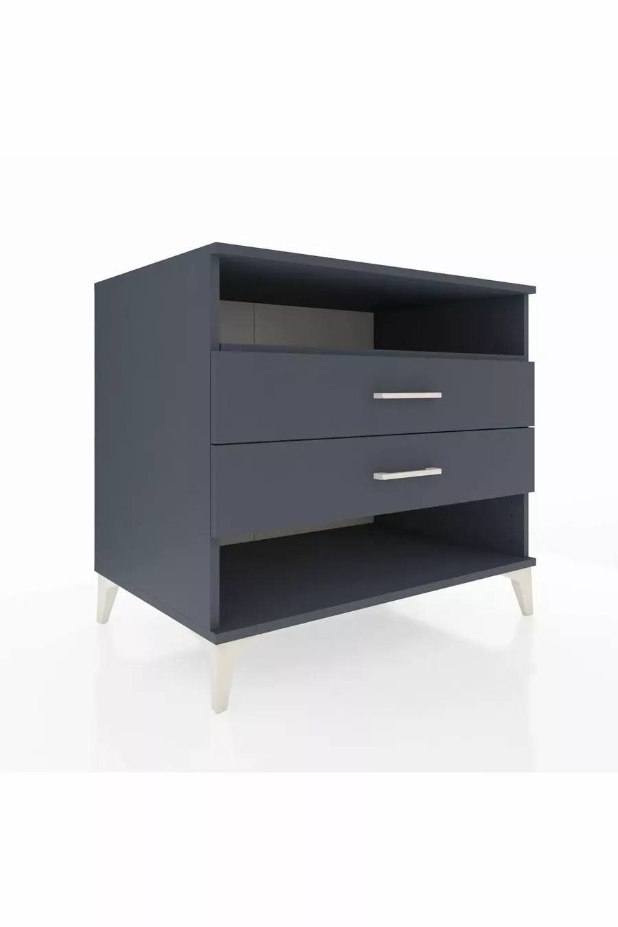 Commode Kronos à une étagère et deux tiroirs Anthracite-Anthracite