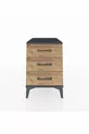 Table de chevet Kronos à 3 tiroirs Anthracite-Pin