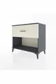 Commode Hyperion à un tiroir Gris anthracite-Sable