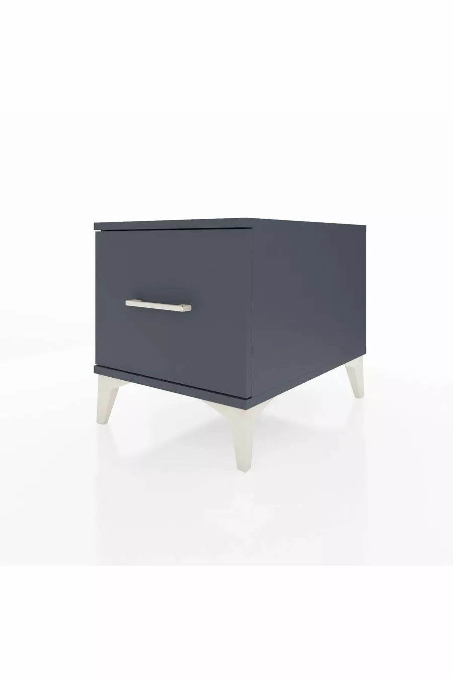 Chevet Kronos avec un tiroir unique Gris anthracite-Anthracite