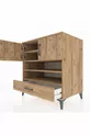 Commode Kronos 4 étagères, 1 tiroir, 2 portes, Pin-Pin