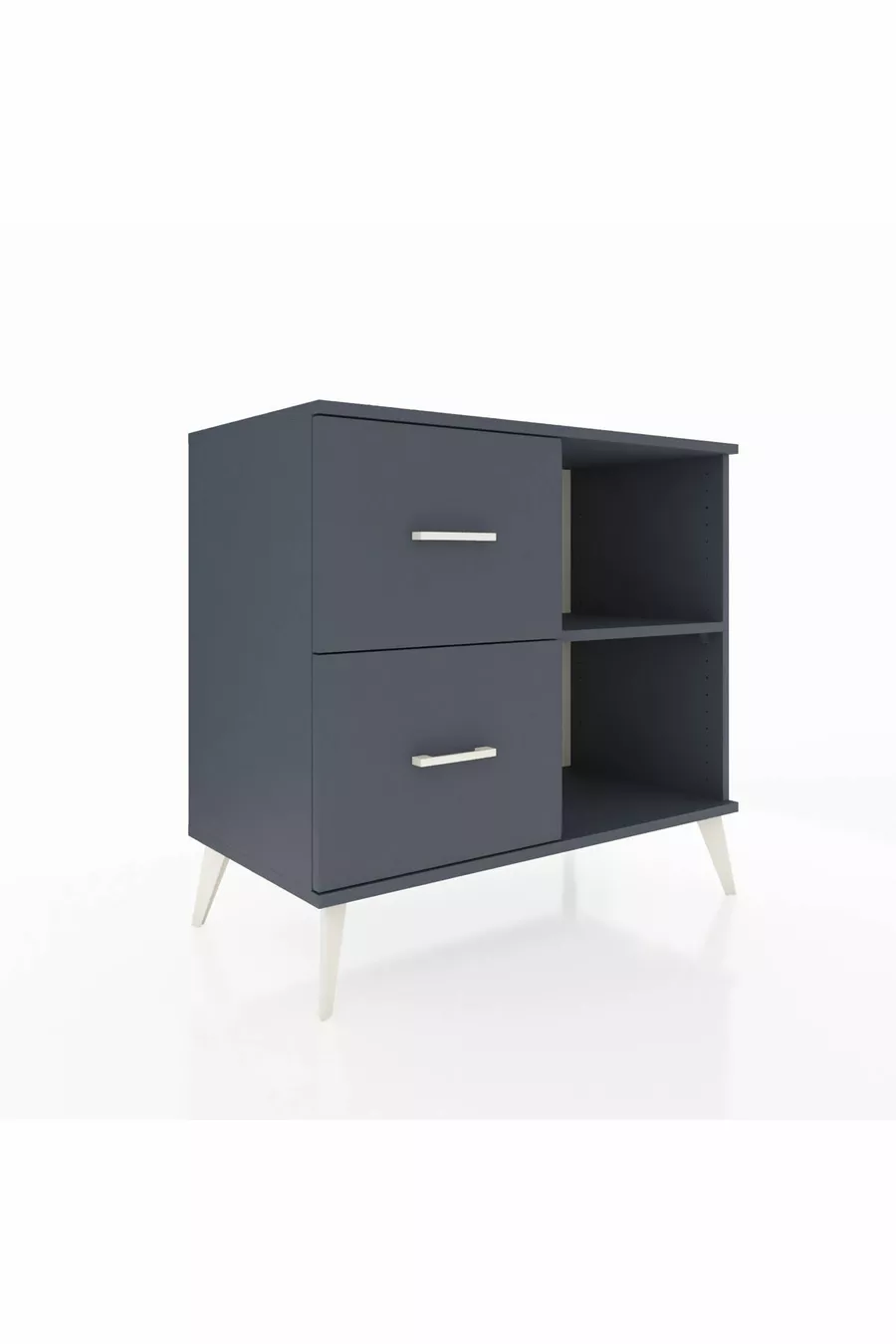 Commode Hyperion à une étagère et 2 tiroirs Anthracite-Anthracite