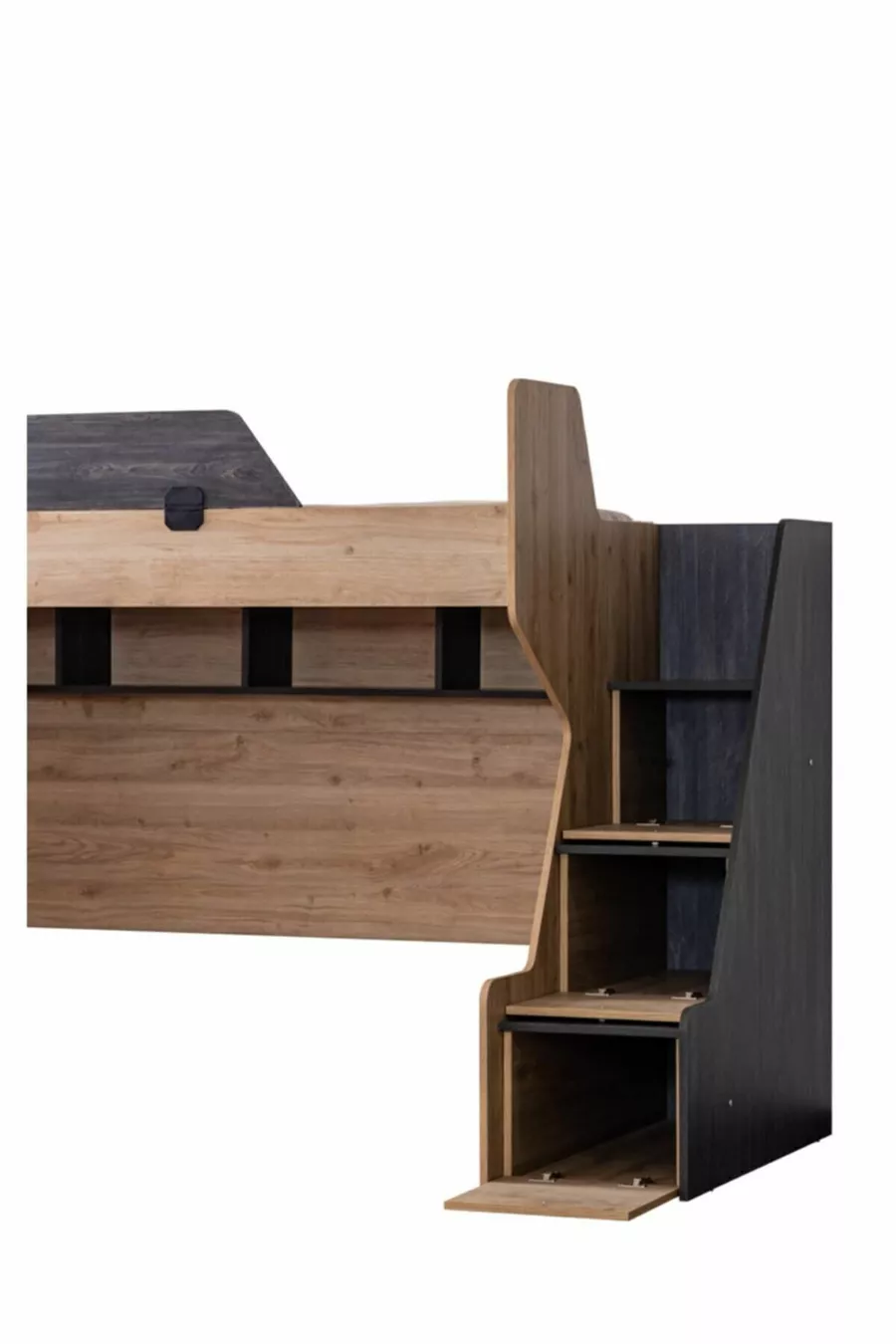 Lits superposés, Lits superposés Naturel avec bureau et armoire à 3 portes