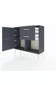 Commode Arges avec une étagère, 2 tiroirs et 2 portes, Anthracite-Anthracite