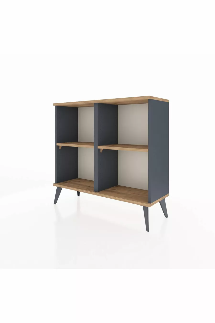 Commode Arges 2 étagères Anthracite-Pin