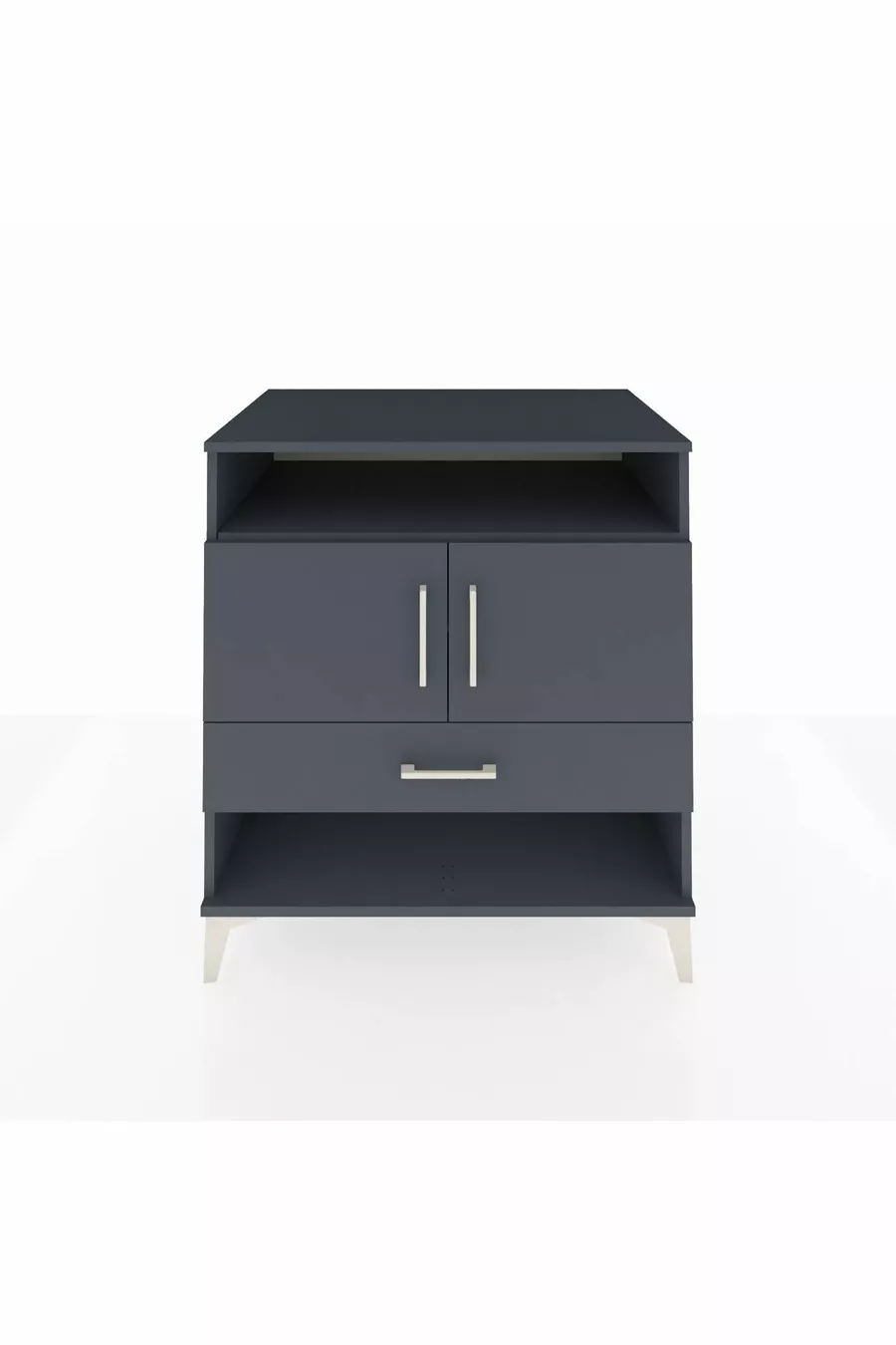 Commode Kronos avec 3 étagères, 1 tiroir et 2 portes, Anthracite-Anthracite