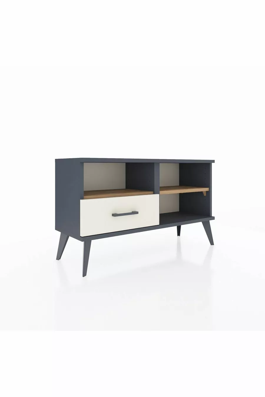 Commode Arges 2 étagères, 1 tiroir, Anthracite-Sapin/Mer de pierre