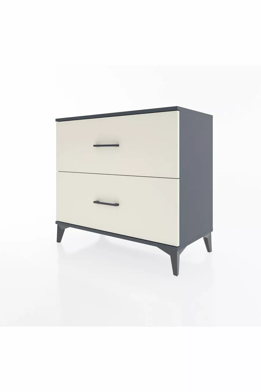 Commode Hyperion 2 tiroirs Anthracite-Pierres de lune