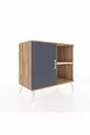 Commode Hyperion 2 étagères avec 1 porte Pin-Anthracite/Pierre de lune