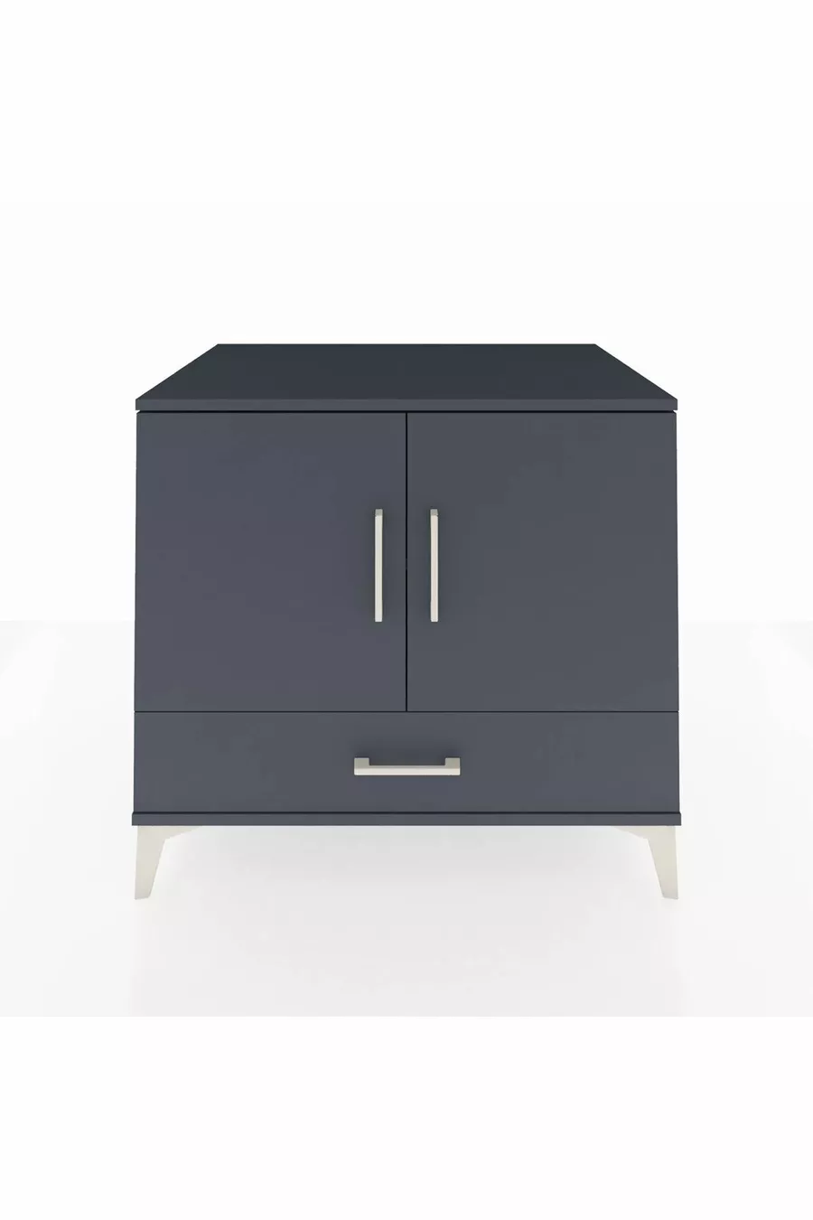 Commode Kronos avec 2 étagères, 1 tiroir et 2 portes, Anthracite-Anthracite