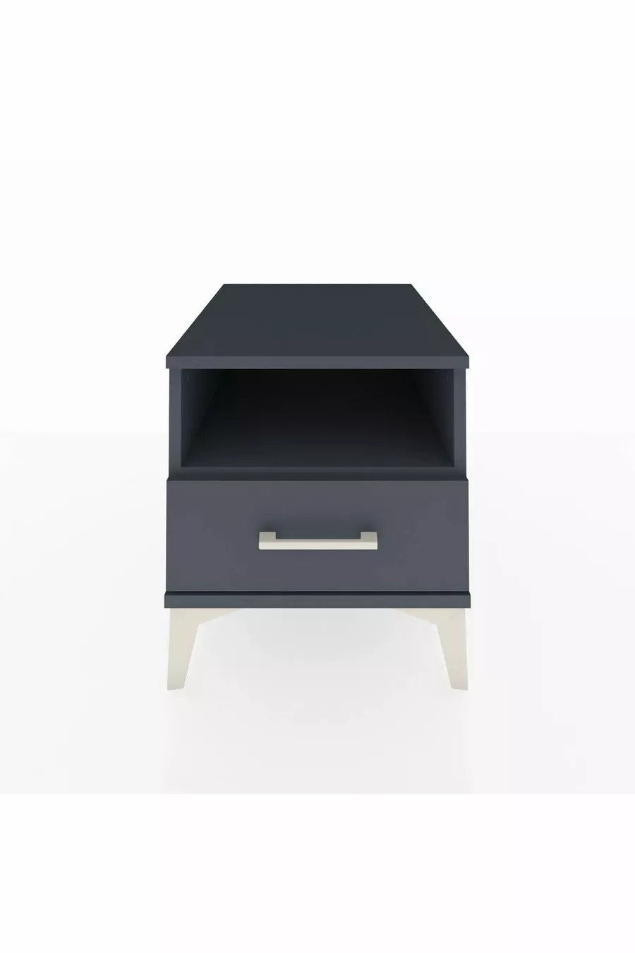 Chevet Kronos à une étagère et un tiroir Anthracite-Anthracite