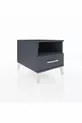 Chevet Kronos à une étagère et un tiroir Anthracite-Anthracite