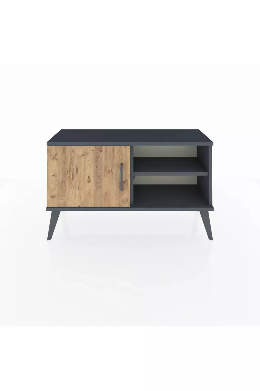 Commode Arges à 2 étagères avec une porte Anthracite-Pin/Anthracite