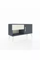 Commode Arges avec une étagère, un tiroir et une porte, Anthracite-Anthracite/Gris pierre