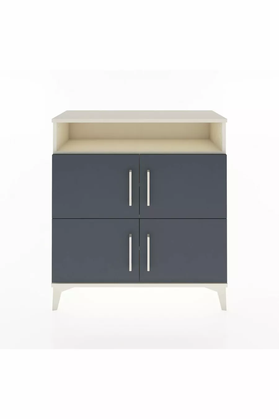 Commode Arges 4 étagères 4 portes Pierre de lune-Anthracite