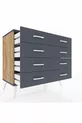 Commode Hyperion 8 tiroirs Pin-Anthracite