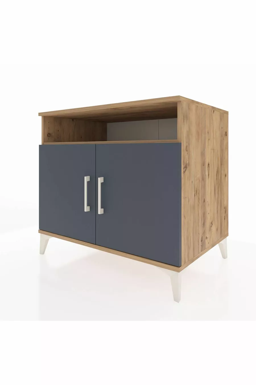 Commode Kronos 2 étagères 2 portes Pin-Anthracite