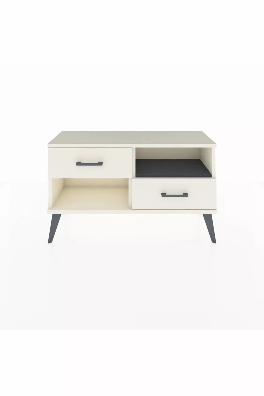 Commode Arges à une étagère et 2 tiroirs, quartz-anthracite/quartz