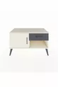 Commode Hyperion avec une seule étagère, un tiroir et une porte, couleur Pierre de Lune/Anthracite