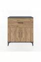 Commode Arges avec une étagère, un tiroir et deux portes, Anthracite-Épicéa