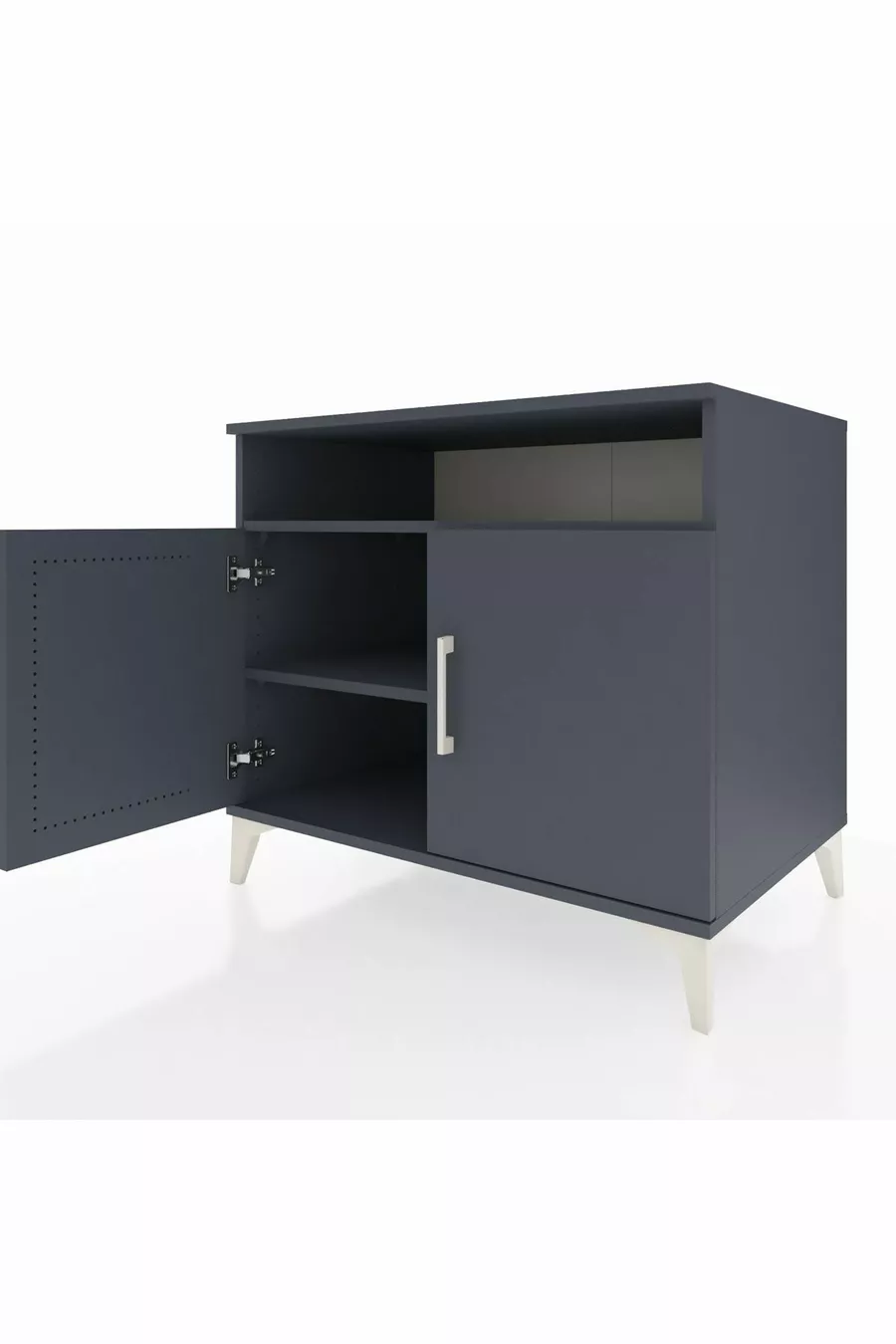 Commode Kronos 2 étagères 2 portes Anthracite-Anthracite
