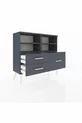 Commode Arges 4 étagères 3 tiroirs Anthracite-Anthracite