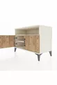 Commode Hyperion 2 étagères 2 portes Pierre de lune-Pin