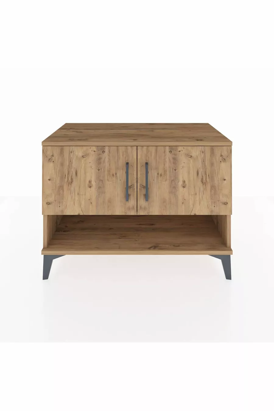 Commode Hyperion 2 étagères 2 portes Pin-Pin