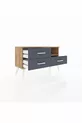 Commode Arges à une étagère et trois tiroirs Pin-Pin/Anthracite