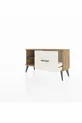 Commode Arges avec une étagère et un tiroir en pin-ardoise/gris clair