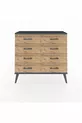 Commode Arges 8 tiroirs Pierre d'Agate-Anthracite/Pin