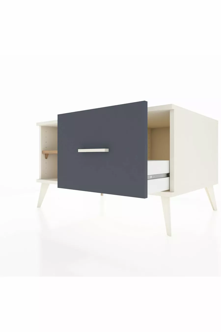 Commode Kronos à une étagère et un tiroir, quartz- pin/anthracite