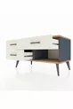 Commode Hyperion 3 tiroirs Anthracite-Sapin/Pierre de lune