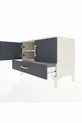 Commode Hyperion 2 étagères 1 tiroir 2 portes Pierre de lune-Anthracite