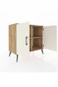 Commode Hyperion 2 étagères 2 portes Pin-Ambre/Pin
