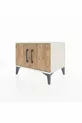 Commode Hyperion à étagère unique avec 2 portes, Pierre de lune-Pin