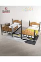 Lit superposé métal et bois Noir-noix (SANS MATELAS)