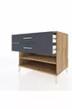 Commode Kronos à une étagère et 2 tiroirs Pin-Anthracite