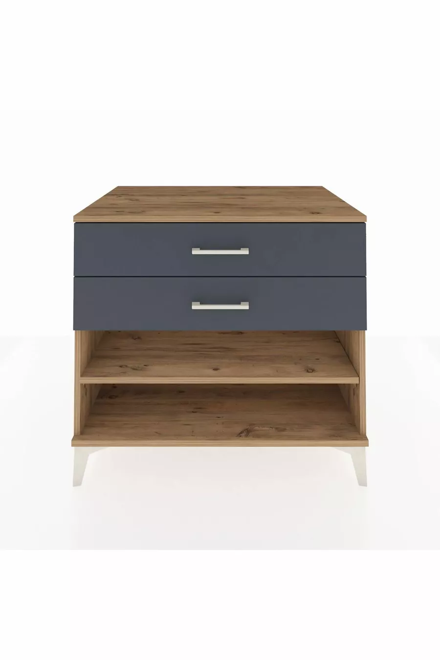 Commode Kronos à une étagère et 2 tiroirs Pin-Anthracite