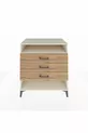 Commode Kronos avec une étagère et 3 tiroirs, Pierre de lune-Pin