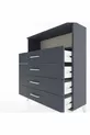 Commode Arges à une étagère et 4 tiroirs Anthracite-Anthracite