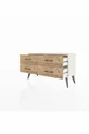 Commode Arges à 4 étagères Pierre de lune/Pine